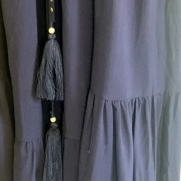 Back From Bali Blue V Neck with Embellishments Maxi Dress Short Sleeves Small - Picture 7 of 13